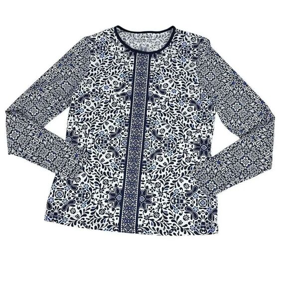 Lands' End Other - Lands' End Long Sleeve Swim Rash Guard Deep Sea Mixed Medallion size Small